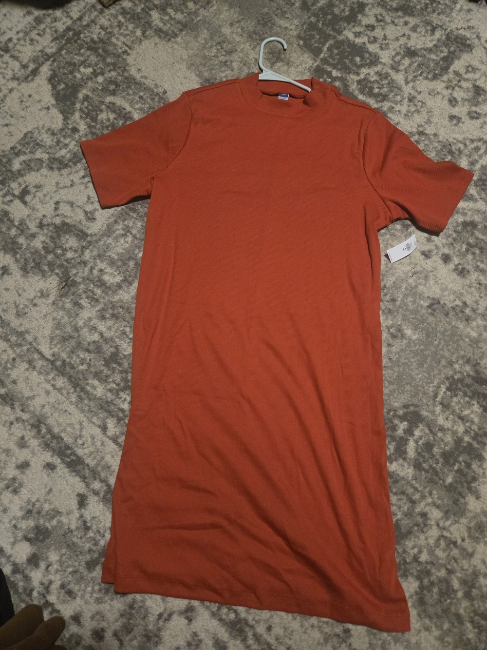 Old Navy Orange Midi T-Shirt Dress Mockneck